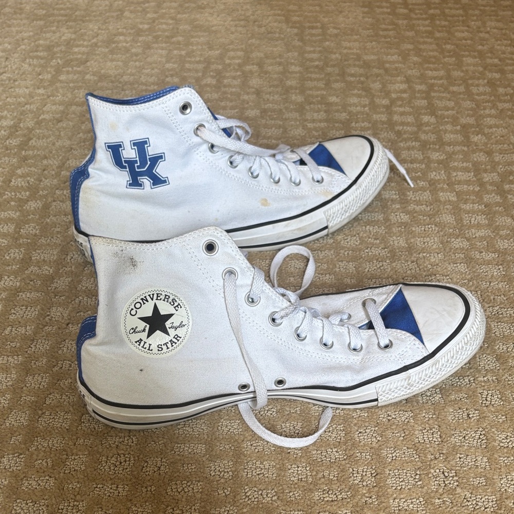 Converse Kentucky High-Top Sneakers - White and Blue Accents